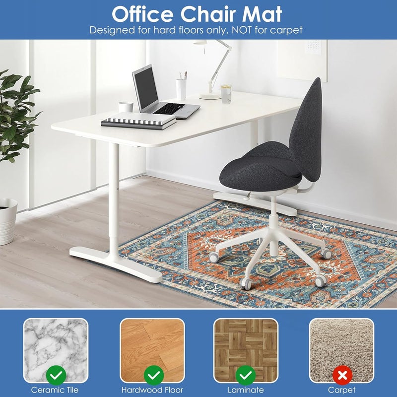 Vicwe Vicview Vintage Office Chair Mat for Hardwood Floor - 36"x48" under Desk Rolling Anti-Slip gaming Mat - Image 2